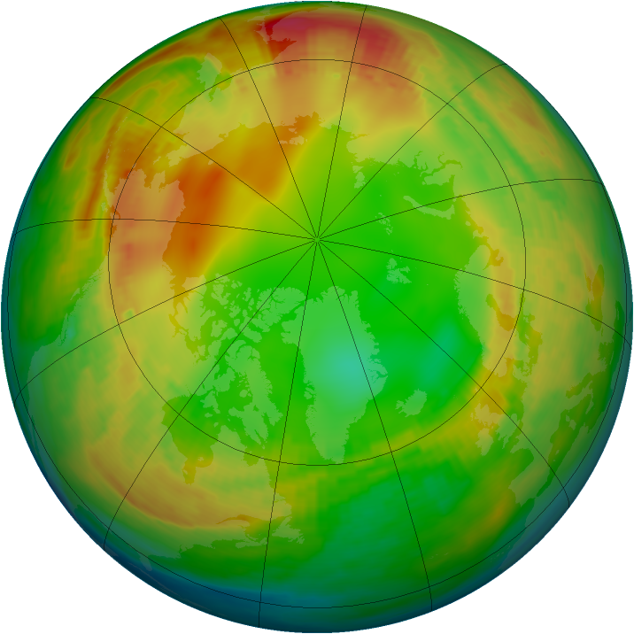 Arctic ozone map for 20 January 1984